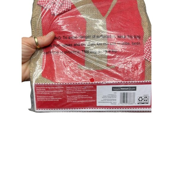 Burlap Merry Christmas Banner / Sign 10 Foot Red & Green Seasonal Holiday Decor‎ - Picture 2 of 6